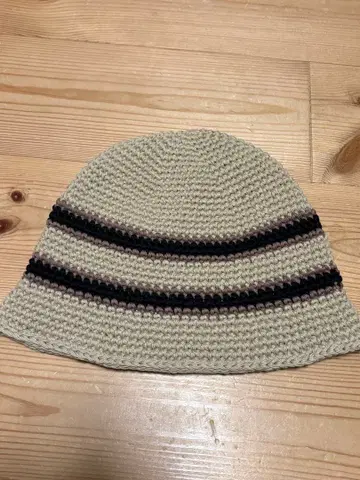 가마솥 손뜨개질 크러셔 모자 베이지
