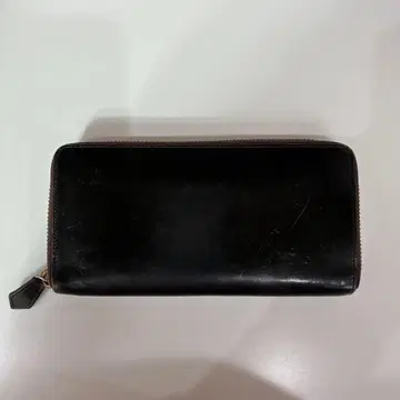 가죽 지갑 레더 브라운 장지갑 골드 지퍼