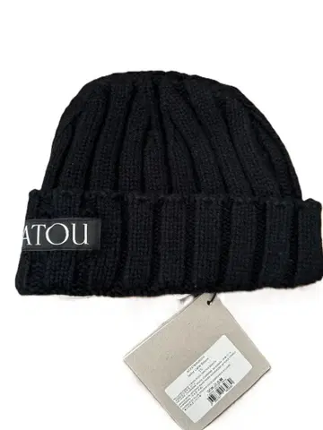 미사용 새상품 PATOU 네이비 캐시미어 혼방 리브 니트 모자
