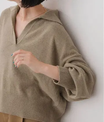 피케 셔츠 니트 브라운 니트