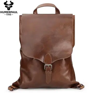 고급 천연 가죽 럭색 남녀 공용 포켓 등은 적은 심플한 백