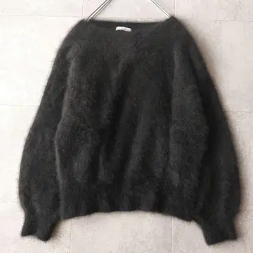 플라주 Plage 풀오버 퍼 니트 F 블랙 보트넥