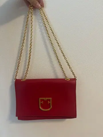 FURLA 천연 가죽 레드 숄더백