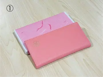 황거 장지갑 가마구치 지갑 (핑크) 2종 세트