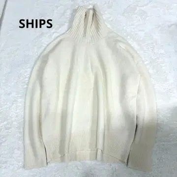 SHIPS 쉽스 캐시미어 혼방 하이넥 니트 아이보리 프리