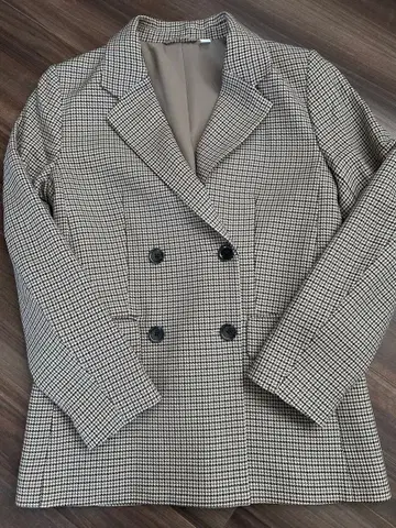 GU 더블 브레스트 체크 무늬 자켓 S