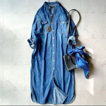 어반 리서치 데님 긴팔 셔츠 원피스 36