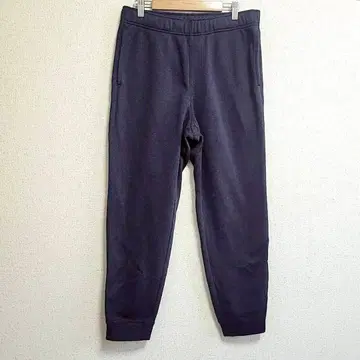 유니클로 니트 플리스 이지 앵클 팬츠 네이비 속기모 허리밴딩