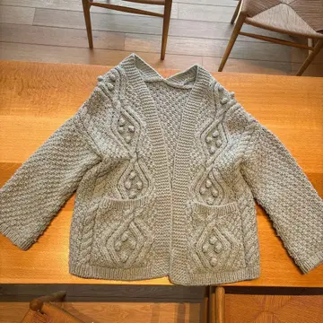 nest robe 페루 니트 팝콘 케이블 가디건 스카이블루