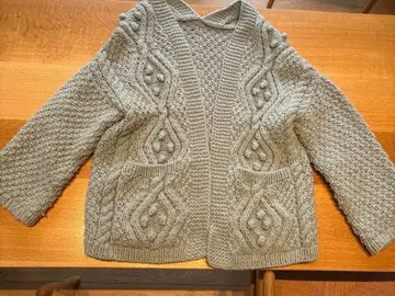 nest robe 페루 니트 팝콘 케이블 가디건 스카이블루