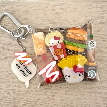 가챠 파우치 키티 아메리칸 햄버거 감자 팝콘