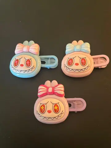 캐릭터 러브브 헤어 클립 3개 세트