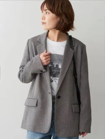 스픽 앤 스팬 라메 울 자켓 그레이 36