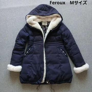 페루보아 후드 부착 2way 다운 코트 네이비