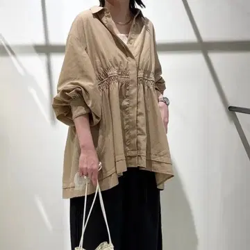 LEPSIM 렙심 허리 셔링 긴팔 블라우스