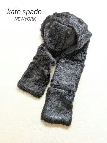 케이트 스페이드 인조 모피 머플러 블랙 익명 배송 당일 발송