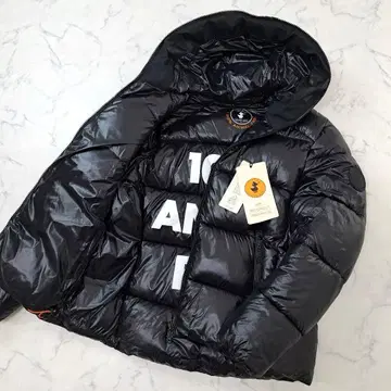 새상품급 XL 사이즈 SAVE THE DUCK 다운 자켓 로고 후드