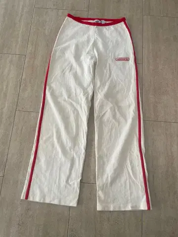 adidas 화이트/레드 캐주얼 팬츠 M