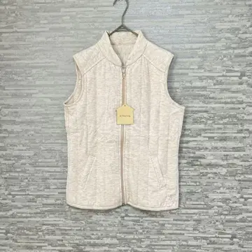 비쓰리 리빙 충전솜 베스트 M 미색 지퍼 새상품 베이지