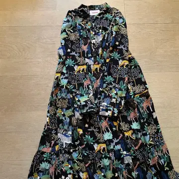 mananana 동물 패턴 긴팔 셔츠 원피스