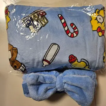 한국 한정 던킨도너츠 심슨 룸 팬츠 헤어밴드 블루