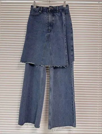 MAISON SPECIAL 레이어드 랩 데님 팬츠