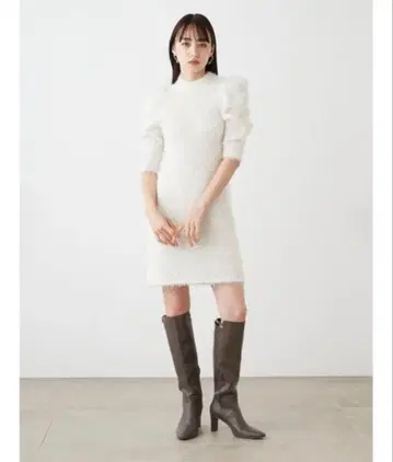 SNIDEL 스나이델 미니 니트 원피스 아이보리