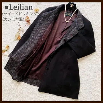 컨디션 최상 레리안 고급 캐시미어 혼방 믹스 트위드 하프 코트 자켓
