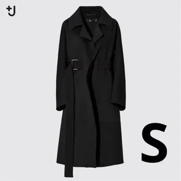 [ 새상품 ] UNIQLO +J 캐시미어 블렌드 랩 롱 코트 S 블랙