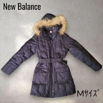 새상품급 뉴발란스 다운 코트 M 네이비 후드 탈부착 벨트 포함