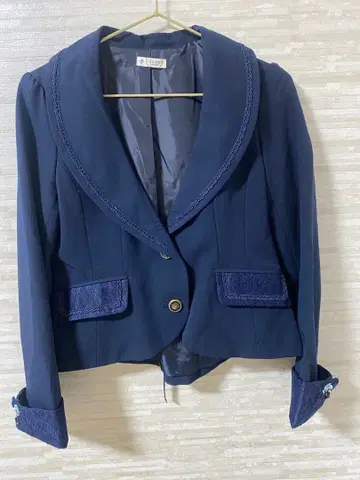 axes femme 네이비 노카라 자켓