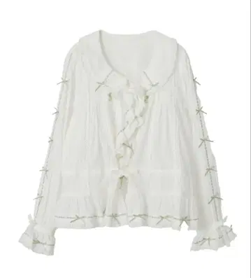 핑크하우스 2025 로고 자수 오버 블라우스