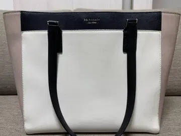 케이트 스페이드 토트백 화이트/블랙/핑크