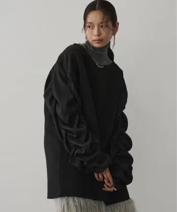 DFFUR. 셔링 슬리브 TR 드레스