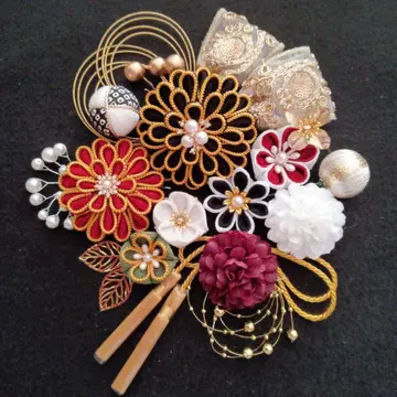 조각보 머리 장식 성인식 결혼식