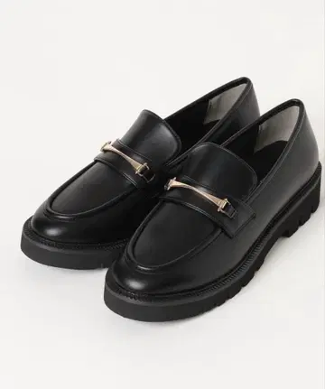 글로벌 워크 새상품 통굽 블랙 로퍼