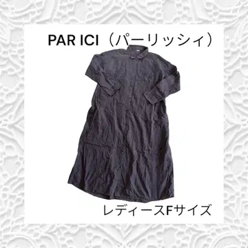 PAR ICI 팰리시 코튼 100% 백리본 롱 셔츠 원피스