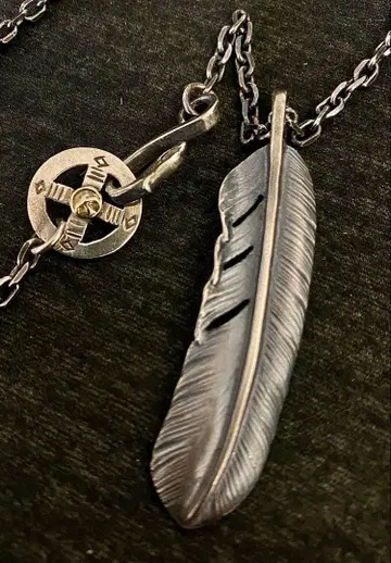 goro's 플레인 특대형 페더 이글 후크 세로 각인 체인 세트 고로즈