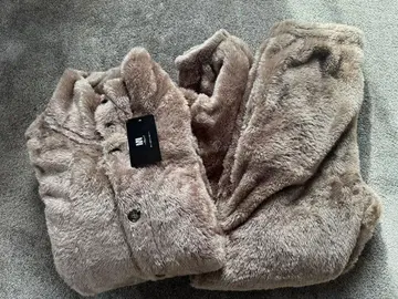 새상품 Nutopia 폭난 파자마 플리스 룸웨어 모카 베이지 XL