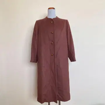 루이 샨탄 브라운 버튼 롱 코트 레트로 [ 9 ]