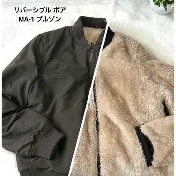 리버서블 보아 MA-1 블루종 [ M ] 안감 퍼 패딩 자켓