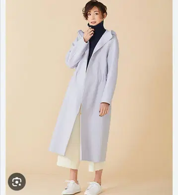 베이지 RIGAUD 후데트 롱 코트