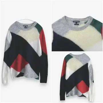 [ TOMMY HILFIGER ] 알파카 65% 지오메트릭 니트