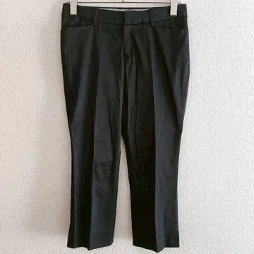 s0733 [르수크] 크롭 팬츠 밑단 슬릿 얕은 밑위 오피스 캐주얼