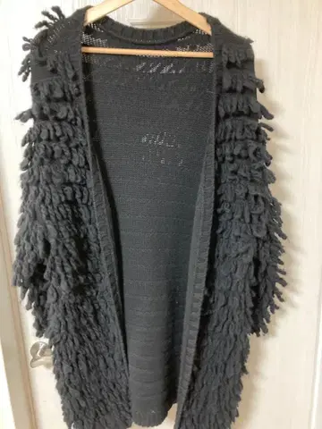 그레이스 콘티넨탈 울 100% 루프 니트 가디건 36 블랙