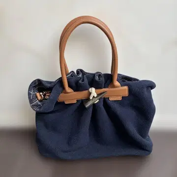 (BASARA TYO) 네이비 플리스 숄더백 호랑이 무늬