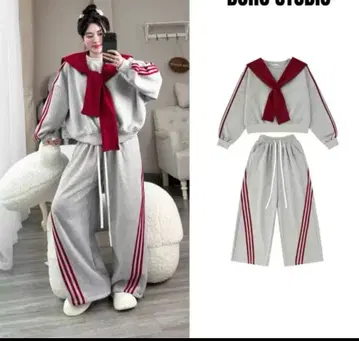 그레이 스트라이프 셋업