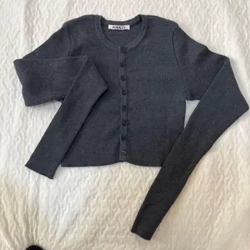 AURALEE [ RIB KNIT SHORT CARDIGAN ]