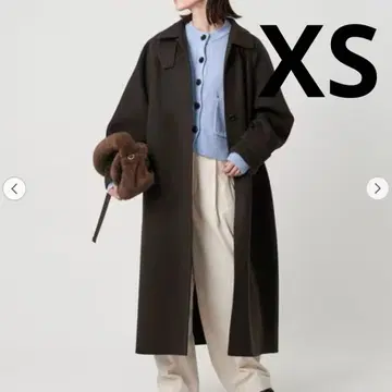 새상품 리버 스텐 컬러 롱 코트 다크 브라운 XS