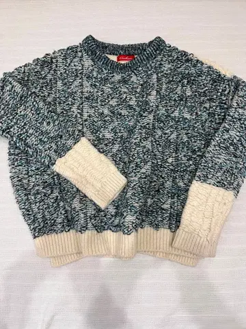 쿠헨 Coohem 아란 니트 스웨터 블루 계열/아이보리 긴팔 38